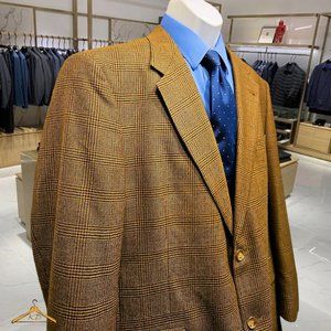 Hart Schaffner Marx Sports Coat - 46R, Tan, Glen Plaid, NWOT